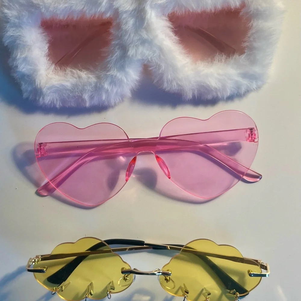 Trendy Sunglasses Set with Pink and Yellow Lenses